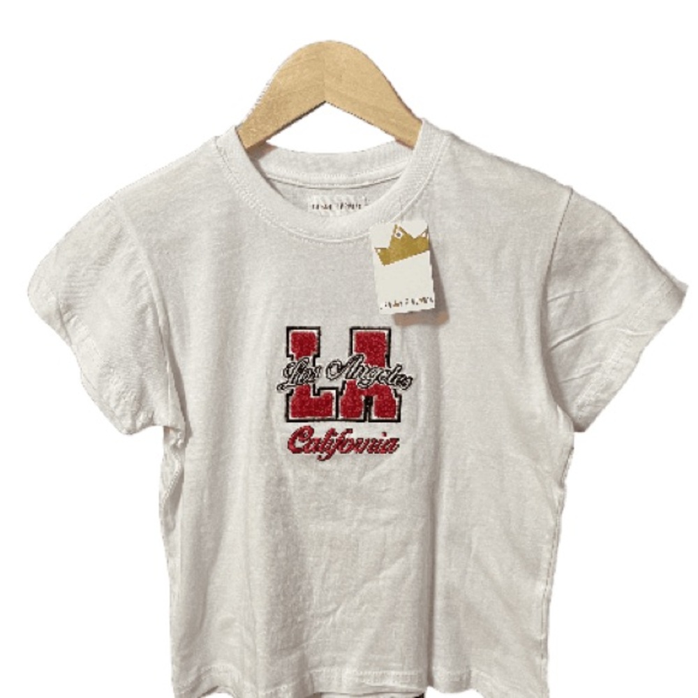 NWT Los Angeles California Crown of Hearts short sleeve shirt Size 14